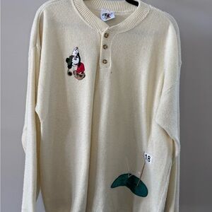 Mickey and Co Vintage Mickey and the 18th Hole Knit Cream Sweater